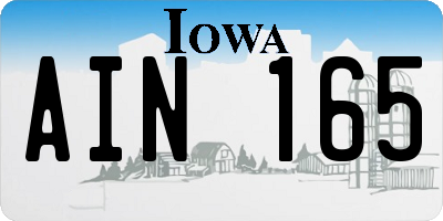 IA license plate AIN165