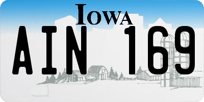 IA license plate AIN169