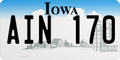 IA license plate AIN170
