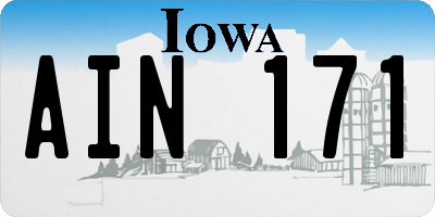 IA license plate AIN171