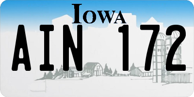 IA license plate AIN172