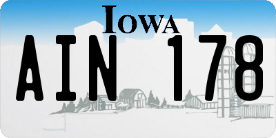 IA license plate AIN178