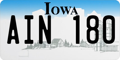 IA license plate AIN180