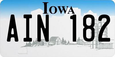 IA license plate AIN182