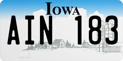 IA license plate AIN183