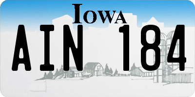 IA license plate AIN184