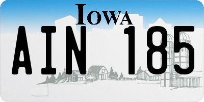 IA license plate AIN185