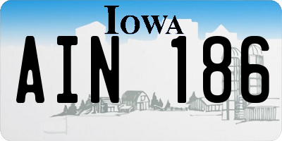 IA license plate AIN186