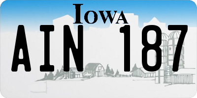 IA license plate AIN187