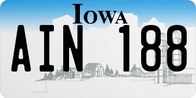 IA license plate AIN188