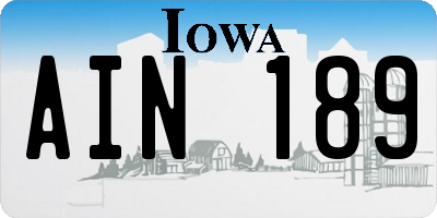 IA license plate AIN189