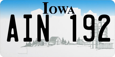 IA license plate AIN192