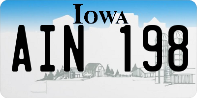IA license plate AIN198