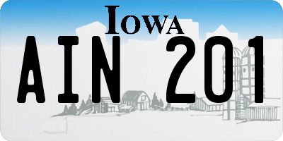IA license plate AIN201