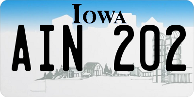 IA license plate AIN202