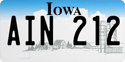 IA license plate AIN212