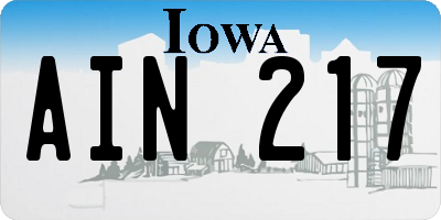 IA license plate AIN217
