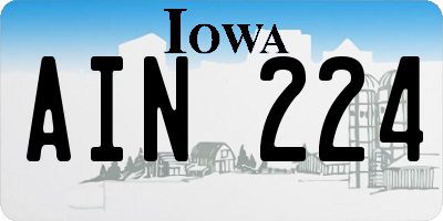 IA license plate AIN224