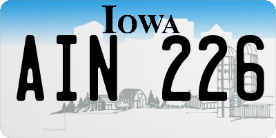 IA license plate AIN226