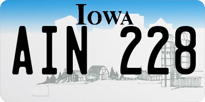 IA license plate AIN228