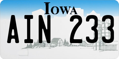 IA license plate AIN233