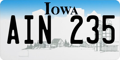 IA license plate AIN235
