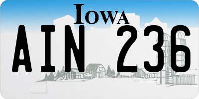 IA license plate AIN236