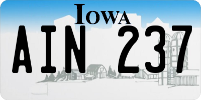 IA license plate AIN237