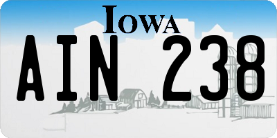 IA license plate AIN238