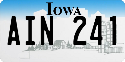 IA license plate AIN241
