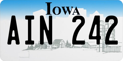 IA license plate AIN242