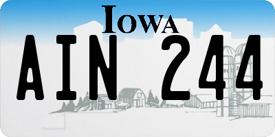 IA license plate AIN244