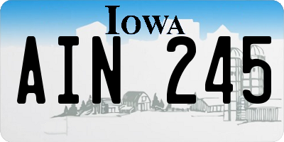 IA license plate AIN245