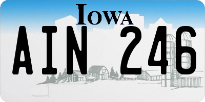 IA license plate AIN246