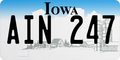 IA license plate AIN247