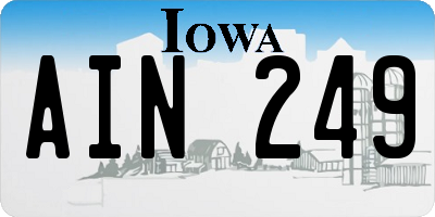 IA license plate AIN249