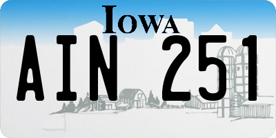 IA license plate AIN251