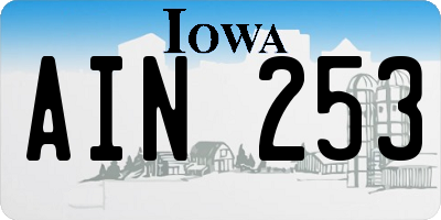 IA license plate AIN253