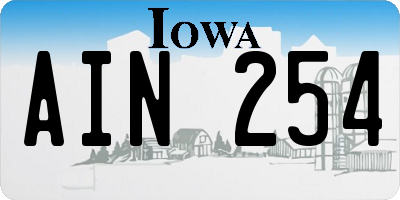 IA license plate AIN254