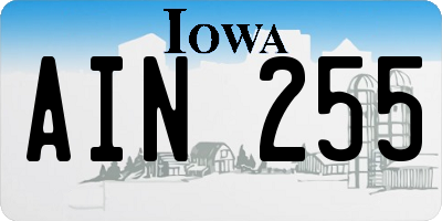 IA license plate AIN255