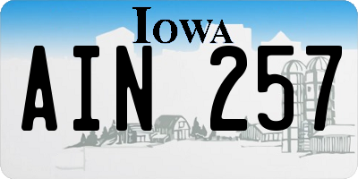 IA license plate AIN257