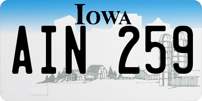 IA license plate AIN259