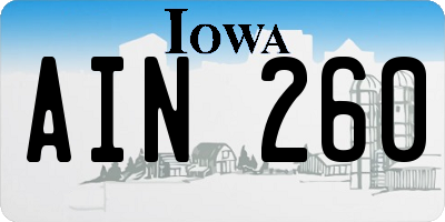 IA license plate AIN260