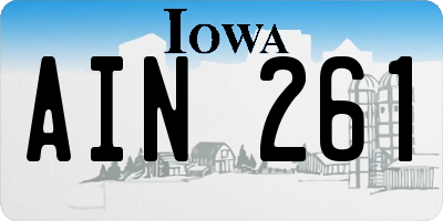 IA license plate AIN261