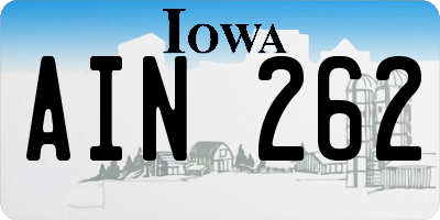 IA license plate AIN262