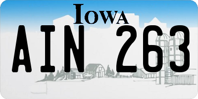 IA license plate AIN263