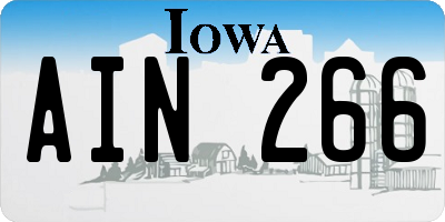 IA license plate AIN266