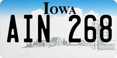 IA license plate AIN268