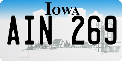 IA license plate AIN269