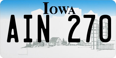 IA license plate AIN270